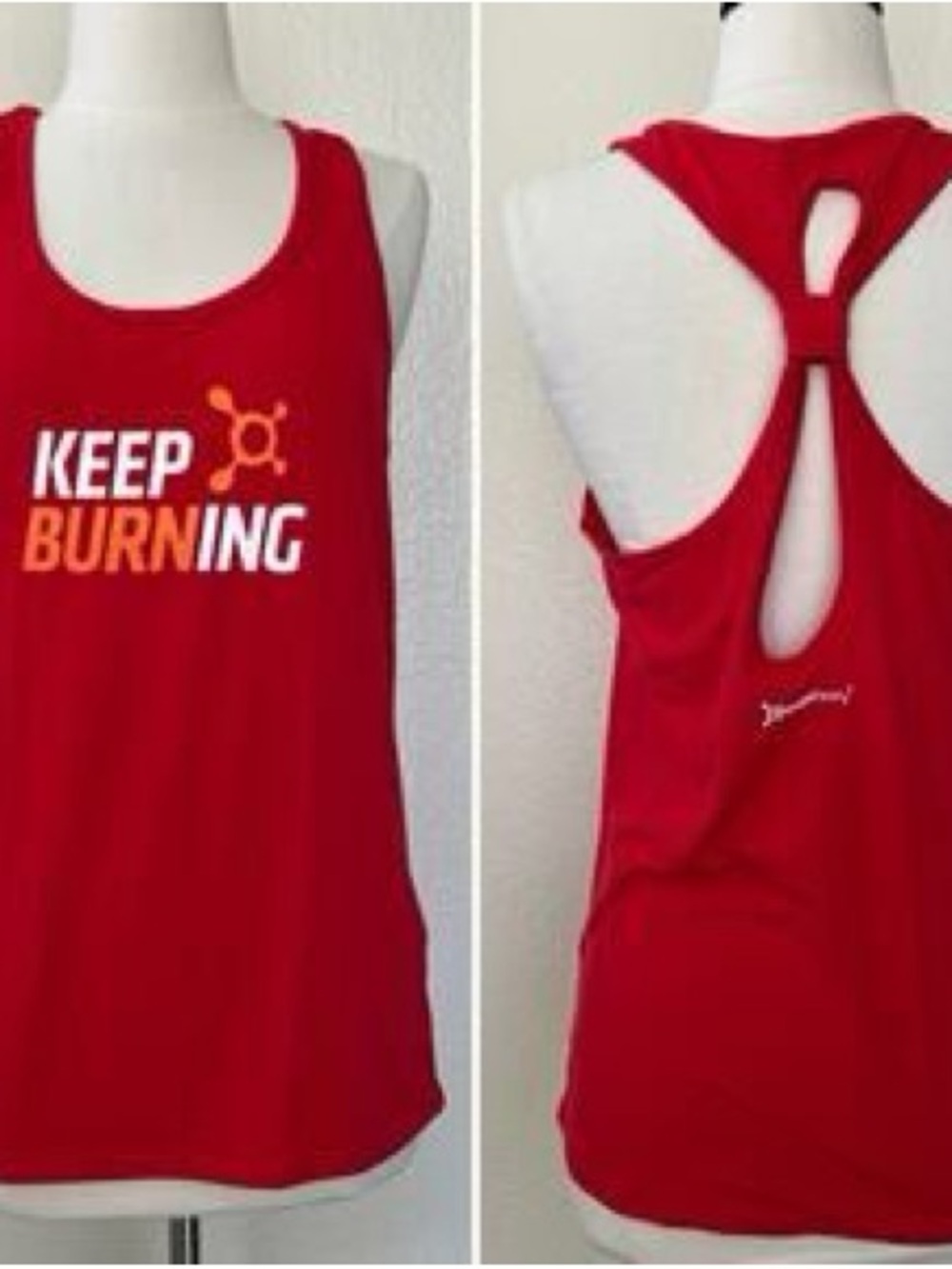 Keep Burning Red Racerback Tank Top - Brand: Unbranded